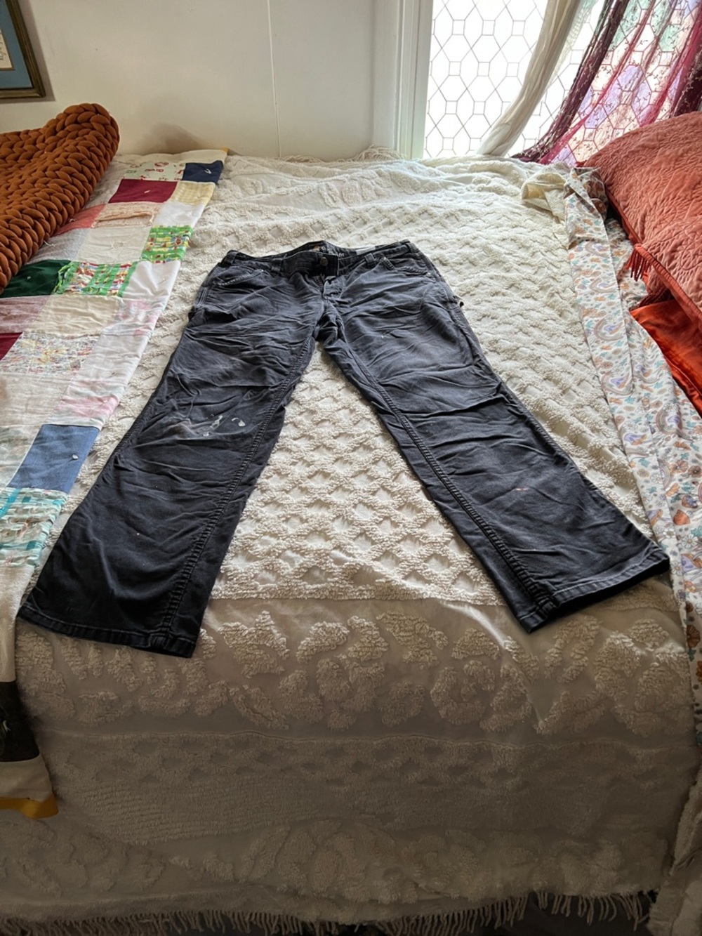 Women’s Carhartt Black Cargo Work Pants size 10